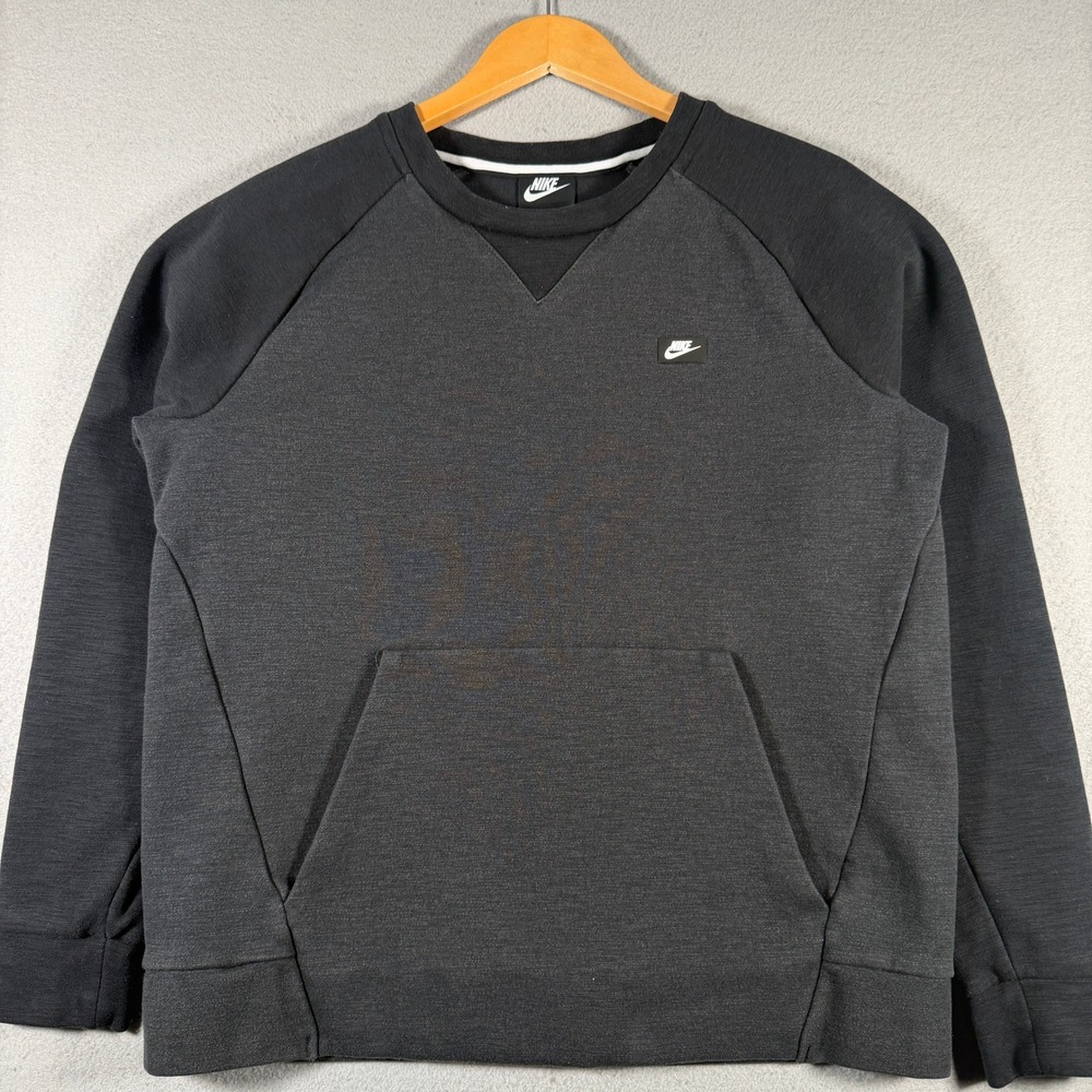 Nike Sportswear Tech Fleece Crewneck Sweatshirt Gray Black 928465-010 Mens M